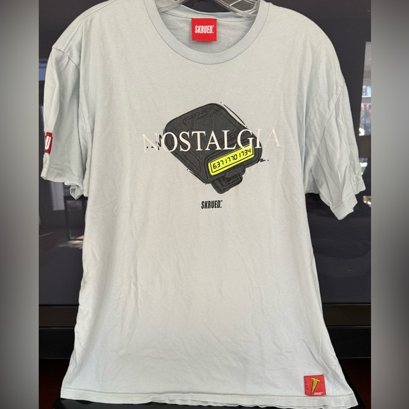 Skrued Nostalgia Tee. Size Large. Weathered look. Soft feel and loose fit. - Picture 1 of 3